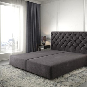 Boxspringgestell Dream-Great 180x200 cm Mikrofaser Schwarz, Bettgestelle