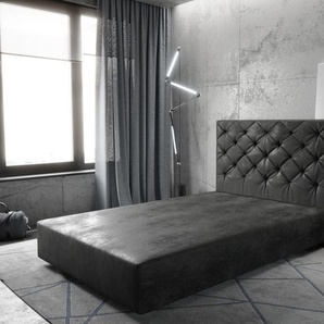 Boxspringgestell Dream-Great Mikrofaser Anthrazit Vintage 120x200 cm, Bettgestelle