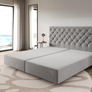 Boxspringgestell Dream-Great Mikrofaser Grau 200x200 cm, Boxspringbetten