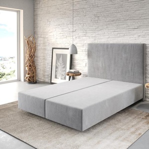 Boxspringgestell Dream-Well 140x200 cm Mikrofaser Grau, Bettgestelle
