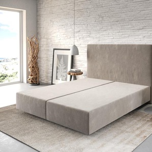 Boxspringgestell Dream-Well 160x200 cm Mikrofaser Beige, Bettgestelle