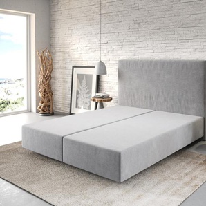 Boxspringgestell Dream-Well 160x200 cm Mikrofaser Grau, Bettgestelle