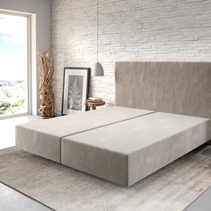 Boxspringgestell Dream-Well 180x200 cm Mikrofaser Beige, Bettgestelle