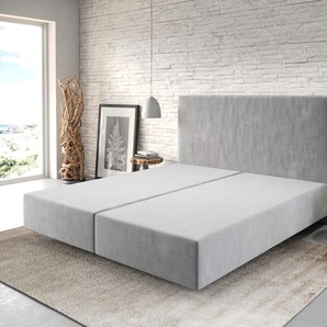 Boxspringgestell Dream-Well 180x200 cm Mikrofaser Grau, Bettgestelle