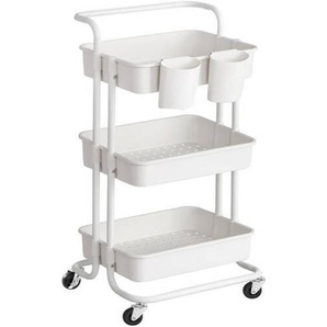 Boxxx Allzweckwagen, Weiß, Metall, 3 + 2 Einhängefächer Fächer, 41.6x33.5x86.3 cm, Esszimmer, Servierwagen