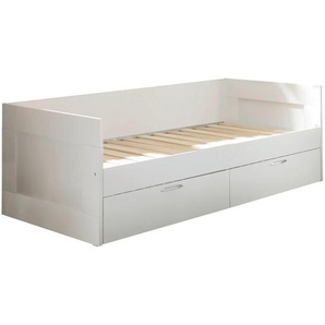 Boxxx Ausziehbett, Weiß, Holz, Buche, Hartholz, 90x200 cm, mit Schubkästen,nicht verstellbar, Kinder- & Jugendzimmer, Kindermöbel, Kinderbetten, Ausziehbetten