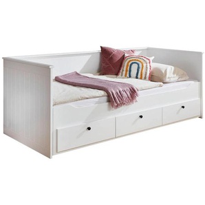 Boxxx Ausziehbett, Weiß, Holz, Kiefer, massiv, 90-180x200 cm, Kinder- & Jugendzimmer, Kindermöbel, Kinderbetten, Ausziehbetten