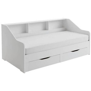 Boxxx Ausziehbett, Weiß, Holzwerkstoff, vollmassiv, 3 Fächer, 90-180x200 cm, Kinder- & Jugendzimmer, Kindermöbel, Kinderbetten, Funktionsbetten