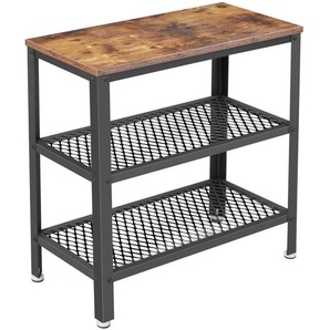 Boxxx Beistelltisch, Braun, Schwarz, Metall, Holzwerkstoff, rechteckig, eckig, 60x60x30 cm, einfacher Aufbau, Wohnzimmer, Wohnzimmertische, Beistelltische, Beistelltische Metall