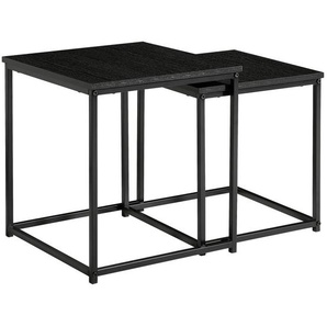 Boxxx Beistelltischset, Schwarz, Metall, Holzwerkstoff, 2-teilig, quadratisch, eckig, 33.5-37.5x36-40x33.5-37.5 cm, Wohnzimmer, Wohnzimmertische,