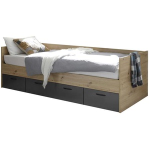 Boxxx Bett, Graphit, Eiche Artisan, 90x200 cm, Kinder- & Jugendzimmer, Kindermöbel, Kinderbetten, Kindereinzelbetten