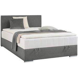 Boxxx Boxbett, Grau, Textil, H3, Höhe ca. 22 cm, 90x200 cm, Topper durchgehend, in verschiedenen Größen erhältlich, Matratze durchgehend,