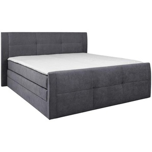 Boxxx Boxspringbett, Grau, Textil, H3, Höhe ca. 19 cm, 180x200 cm, Topper durchgehend, in verschiedenen Größen erhältlich, Matratze geteilt,