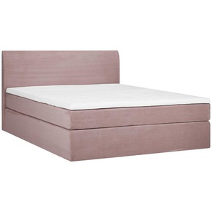 Boxxx Boxspringbett , Rosa , Textil , Birke , massiv , H5 , 7-Zonen , Höhe ca. 19 cm , 140x200 cm , Topper durchgehend, in verschiedenen Größen erhältlich, Partnermatratze mit durchgehendem Bezug, Matratze Härtegraden erhältlich , Schlafzimmer, Betten,