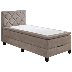 Boxxx Boxspringbett, Taupe, Textil, H3, Höhe ca. 22 cm, 120x200 cm, Oeko-Tex® Standard 100, Bettkasten, gepolstertes Kopfteil, Schlafzimmer, Betten,