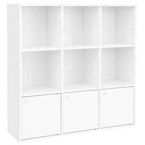 Boxxx Bücherwand, Weiß, Holzwerkstoff, 3 Fächer, 98x98x30 cm, Typenauswahl, Beimöbel erhältlich, Wohnzimmer, Regale, Bücherregale