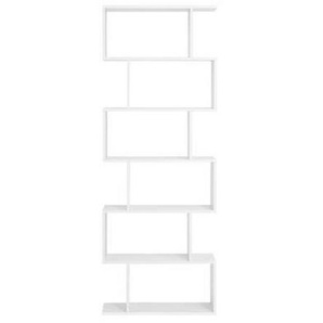 Boxxx Bücherwand, Weiß, Holzwerkstoff, 6 Fächer, 70x191x24 cm, Typenauswahl, stehend, Wohnzimmer, Regale, Bücherregale