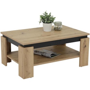 Boxxx Couchtisch, Schwarz, Eiche Artisan, Holzwerkstoff, rechteckig, eckig, 60.5x41.5x90 cm, offenes Fach, Wohnzimmer, Wohnzimmertische, Couchtische