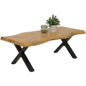 Boxxx Couchtisch, Schwarz, Wildeiche, Metall, Holzwerkstoff, Holzoptik, rechteckig, X-Form, 60x42x110 cm, Wohnzimmer, Wohnzimmertische, Couchtische, Couchtische Metall