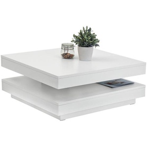 Boxxx Couchtisch, Weiß, Holzwerkstoff, quadratisch, Sockel, 67x35x67 cm, Wohnzimmer, Wohnzimmertische, Couchtische