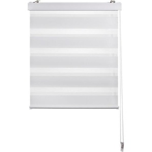 Boxxx Doppelrollo Elements, Weiß, Transparent, Textil, Streifen, 60x160 cm, Länge universell einstellbar, Wohntextilien, Rollos & Jalousien, Rollos,
