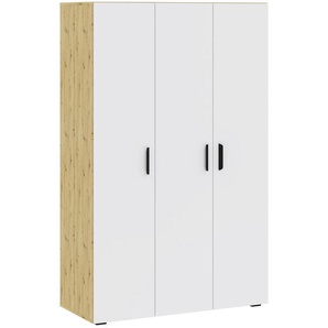 Boxxx Drehtürenschrank, Weiß, Eiche Artisan, Holzwerkstoff, 4 Fächer, 111x179x52 cm, in verschiedenen Größen erhältlich, Schlafzimmer,