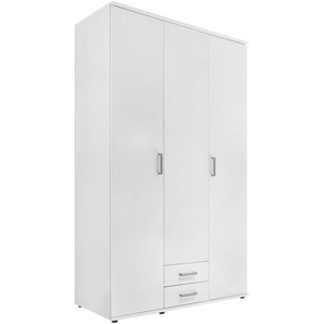 Boxxx Drehtürenschrank, Weiß, Holzwerkstoff, 4 Fächer, 2 Schubladen, 120x196x54 cm, Schlafzimmer, Kleiderschränke, Drehtürenschränke