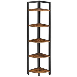 Boxxx Eckregal, Braun, Schwarz, Holzwerkstoff, Vintage, 5 Fächer, 30x150x30 cm, Typenauswahl, Beimöbel erhältlich, stehend, Wohnzimmer, Regale, Eckregale