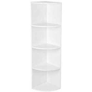 Boxxx Eckregal, Weiß, Holzwerkstoff, 4 Fächer, 30x129.5x30 cm, Typenauswahl, Beimöbel erhältlich, hängend, Wohnzimmer, Regale, Eckregale