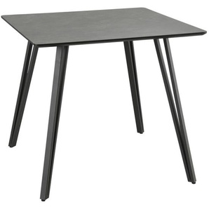 Boxxx Esstisch, Grau, Metall, Holzwerkstoff, quadratisch, Flachrohr, 80x75x80 cm, Variantenauswahl, Esszimmer, Tische, Esstische, Esstische quadratisch