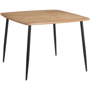 Boxxx Esstisch, Schwarz, Akazie, Holz, Metall, Akazie, Hartholz, Holz, quadratisch, konisch, 105x76x105 cm, in verschiedenen Größen erhältlich,