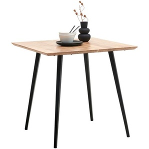 Boxxx Esstisch, Schwarz, Akazie, Holz, Metall, Akazie, vollmassiv, Holz, quadratisch, konisch, 80x76x80 cm, Küchen, Küchenmöbel, Küchentische