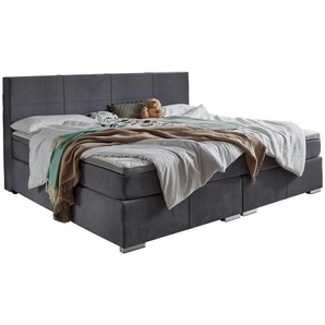 Boxxx Familienbett, Grau, Textil, H2 + H3, 7-Zonen, Höhe ca. 21 cm, 240x200 cm, Topper durchgehend, Partnermatratze mit durchgehendem Bezug, Familienbett, Schlafzimmer, Betten, Doppelbetten