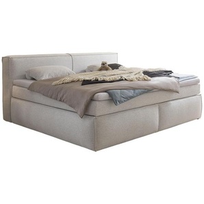 Boxxx Familienbett, Silber, Textil, H3 + H4, 7-Zonen, Höhe ca. 18 cm, 240x200 cm, gepolstertes Kopfteil, Stoffauswahl, Topper durchgehend, Wendematratze mit unterschiedlichen Härtegraden, in verschiedenen Größen erhältlich, Partnermatratze durchgehendem