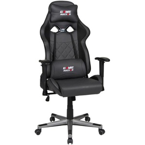 Boxxx Gamingstuhl, Anthrazit, Textil, Drehkreuz, 66x128-138x66 cm, Wippmechanik mit Härtegradeinstellung, Sitzfläche 360° drehbar, inklusive Armlehnen, abwischbar, Nackenkissen abnehmbar, Lendenkissen abnehmbar, Kinder & Jugendmöbel, Jugendmöbel,