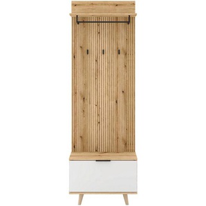 Boxxx Garderobe Nordic, Weiß, Eiche, Holzwerkstoff, 65x204x40 cm, Garderobe, Garderoben-Sets & Serien, Garderoben-Sets