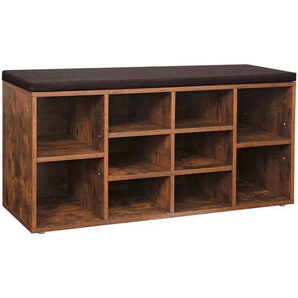 Boxxx Garderobenbank Vasagle, Braun, Vintage, Füllung: Schaumstoff, 104x48x30 cm, in verschiedenen Holz-Dekoren erhältlich, Garderobe,