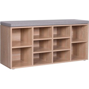 Boxxx Garderobenbank Vasagle, Grau, Eiche, Füllung: Schaumstoff, 104x48x30 cm, Garderobe, Garderobenbänke, Garderobenbänke