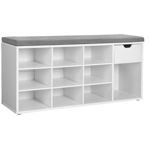 Boxxx Garderobenbank Vasagle, Grau, Weiß, 1 Schubladen, Füllung: Schaumstoff, 104x48x30 cm, Garderobe, Garderobenbänke, Garderobenbänke