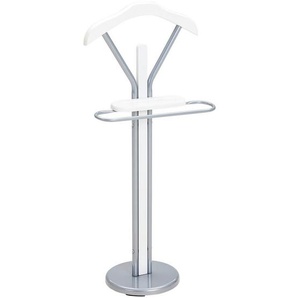 Boxxx Herrendiener, Weiß, Alu, Metall, Holzwerkstoff, 46x109x29 cm, Bsci, Hutablage, standfeste Füße, Jackenhalter, Garderobe, Garderobenständer