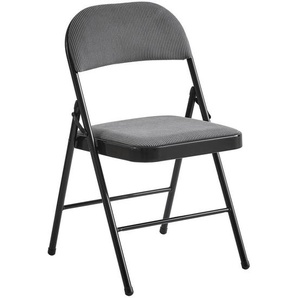 Boxxx Klappstuhl, Grau, Schwarz, Metall, Textil, Rundrohr, 46.5x79x47 cm, Stoffauswahl, klappbar, Esszimmer, Stühle, Klappstühle