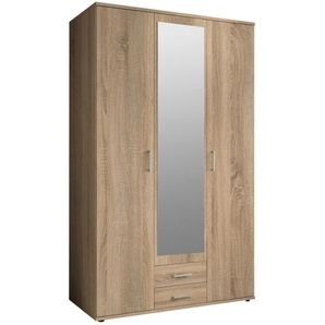 Boxxx Kleiderschrank, Sonoma Eiche, Kunststoff, 4 Fächer, 2 Schubladen, 120x196x53.5 cm, Blauer Engel, BQ - Bündnis für Qualität, Made in Germany,