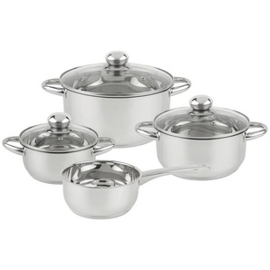 Boxxx Kochtopfset, Edelstahl, Metall, 4-teilig, 16 cm, 1.0 L,2.5 L,1.0 L,4.0 L, Lfgb, Messskala, Kochen, Töpfe, Topfsets