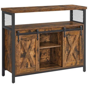 Boxxx Kommode, Braun, Schwarz, Holzwerkstoff, Vintage, 3 Fächer, 100x80x33 cm, Typenauswahl, Beimöbel erhältlich, stehend, Wohnzimmer, Kommoden &