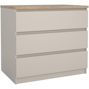 Boxxx Kommode, Eiche, Kaschmir, Holzwerkstoff, 3 Schubladen, 77x70.1x50 cm, FSC Mix, Made in Denmark, Typenauswahl, Beimöbel erhältlich, stehend,