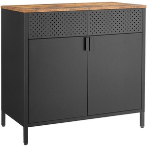 Boxxx Kommode, Schwarz, Metall, Vintage, 1 Fächer, 80x76x40 cm, Typenauswahl, Beimöbel erhältlich, stehend, Wohnzimmer, Kommoden & Sideboards, Kommoden