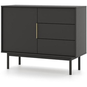 Boxxx Kommode Viva, Schwarz, Metall, 1 Fächer, 3 Schublade(n) Schubladen, 104x82x39 cm, Typenauswahl, Beimöbel erhältlich, stehend, Wohnzimmer, Kommoden & Sideboards, Kommoden
