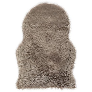 Boxxx Kunstfell Sarah, Taupe, Textil, Fell, Tierform, 60x90 cm, für Fußbodenheizung geeignet, rutschfeste Unterfläche, Teppiche & Böden, Teppiche,
