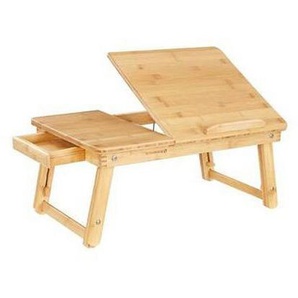 Boxxx Laptoptisch , Natur, Hellbraun , Holz , Bambus , 1 Schubladen , rechteckig , 35x21-29 cm , höhenverstellbar, klappbar, Stauraum , Arbeitszimmer, Schreibtische, PC- & Computertische