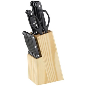 Boxxx Messerblock, Schwarz, Kiefer, Edelstahl, Holz, Metall, Kunststoff, 13-teilig, Kiefer, teilmassiv, Lfgb, Kochen, Küchenmesser, Messersets